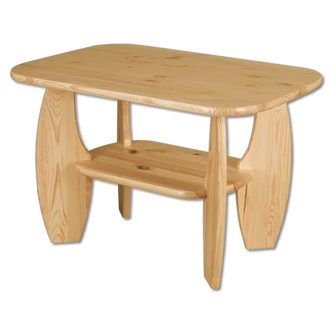 ST114 Stolik kawowy sosnowy z półką ST114 S92 W60 G67 sosna naturalny DREWMAX