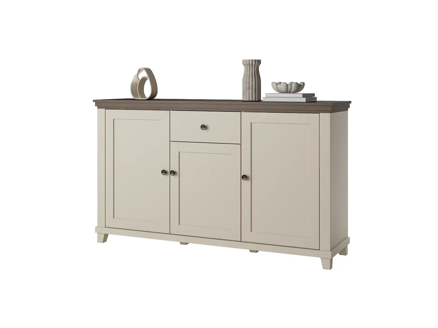 Komoda 3-drzwiowa z 1 szufladą EVORA WM beż jasny dąb dunin - 24D1JU47