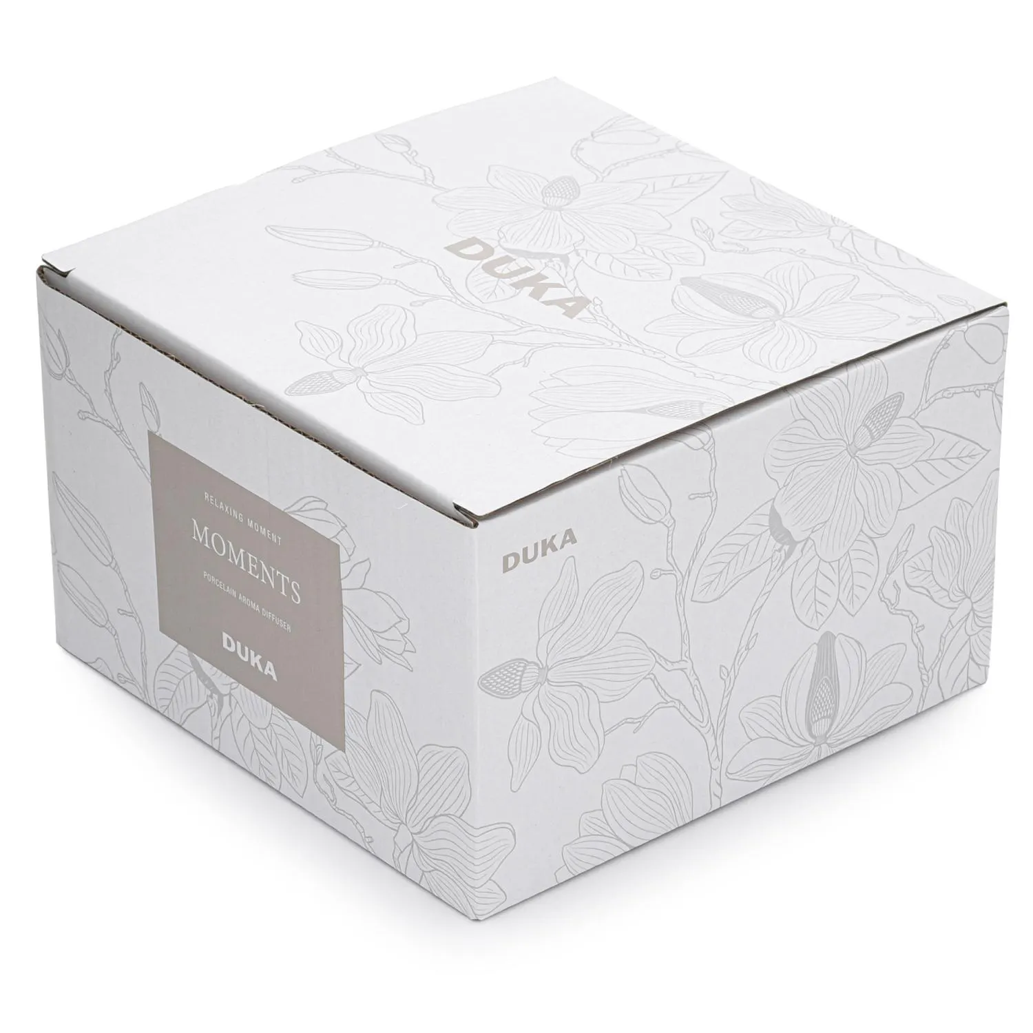 prasowany box, opakowanie kosmetyków, toky zwiewne opakowanie, kwiatowy wzór, duka moments
