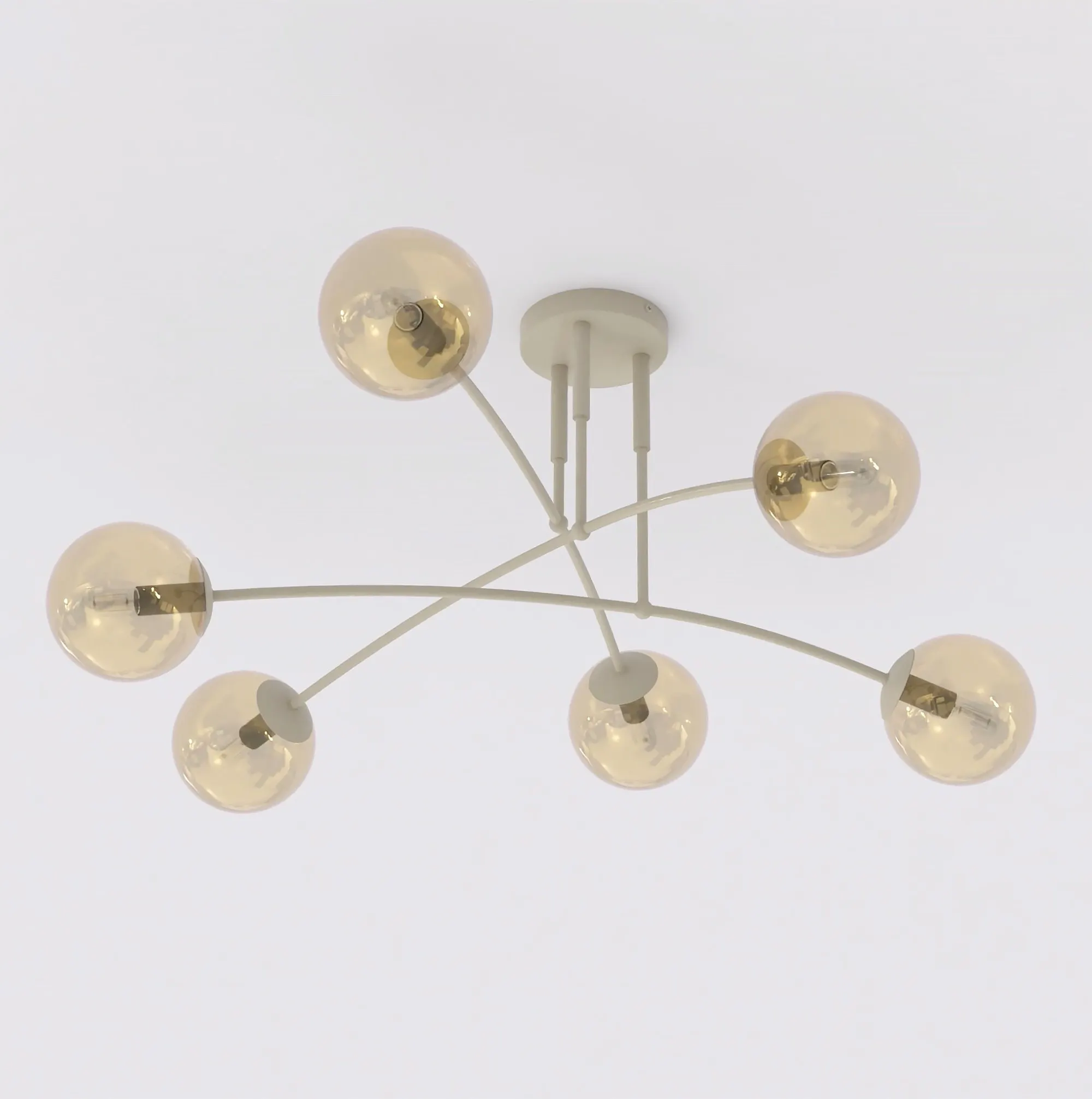 Lampa sufitowa PREGOS 6 MOKKA AMBER beżowa miodowy - 1686/6