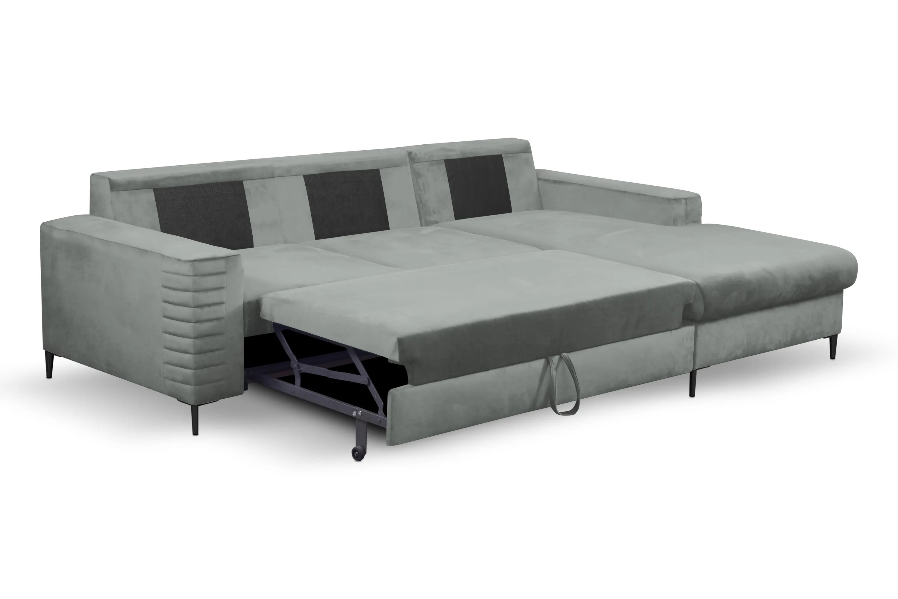 Narożnik rozkładany z pojemnikiem COLLIN VELLUTO 253 cm prawy szary - COLILIN_NAR_VELLUTO16_P