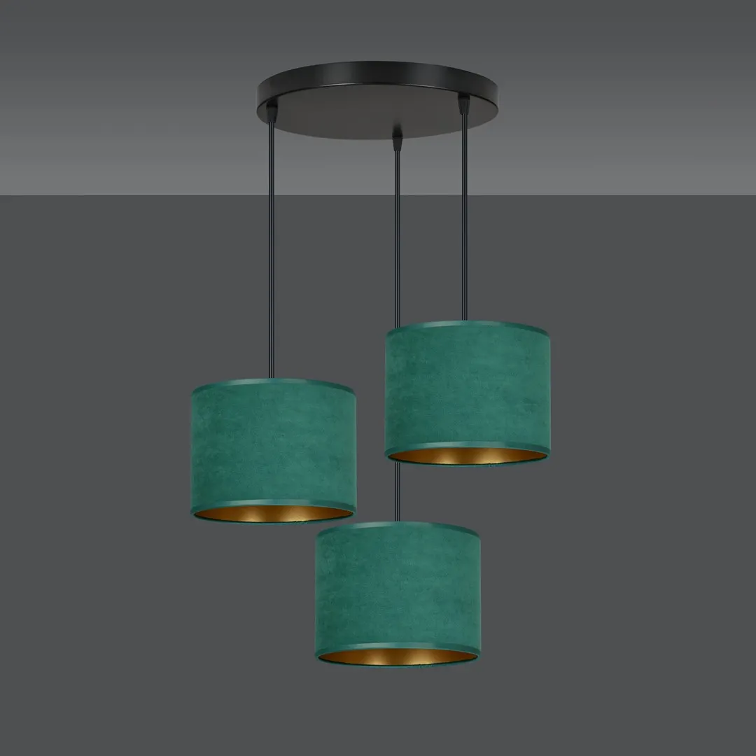 Lampa wisząca HILDE 3 PREM czarny zielony — zdjęcie 3
