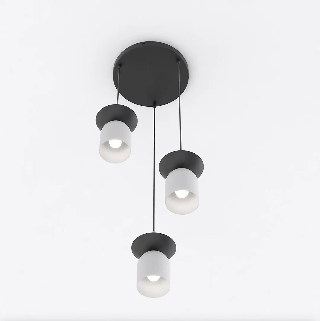 Lampa wisząca metalowa EGO 3 PREM szara — zdjęcie 2