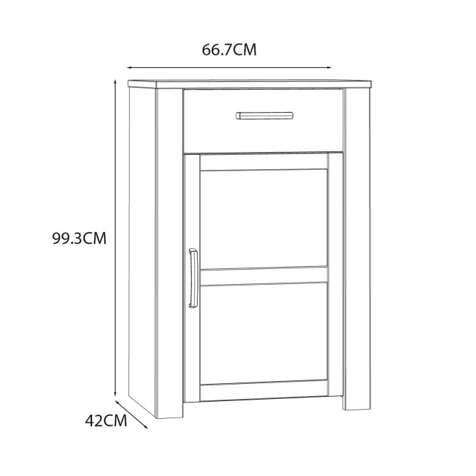 Szafka na buty CHISBURY - dąb riviera, modrzew jasny sibu - BHLD211-M482