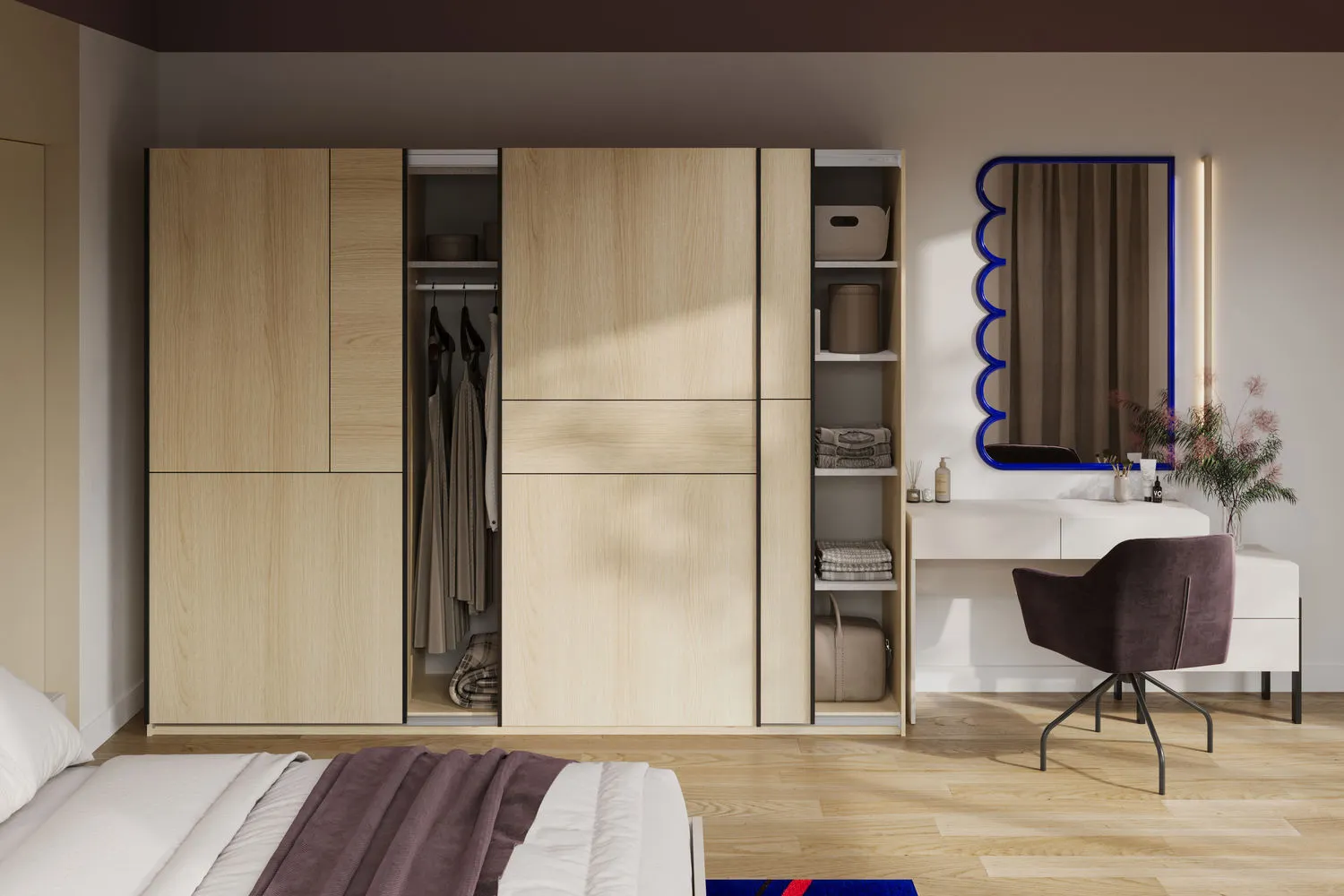 Szafa 3-drzwiowa CUBE drzwi przesuwne 270x210 dąb lindberg - 24LGOF69