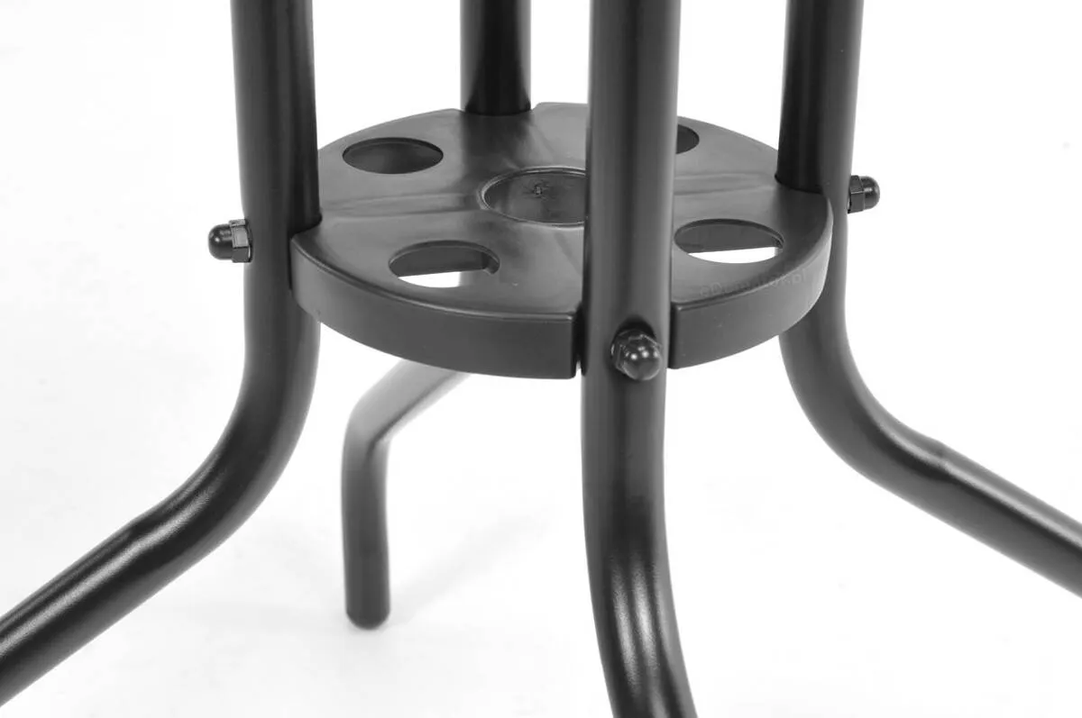 Stolik ogrodowy okrągły CAPRI 80 cm szklany czarny - FE5906948126817