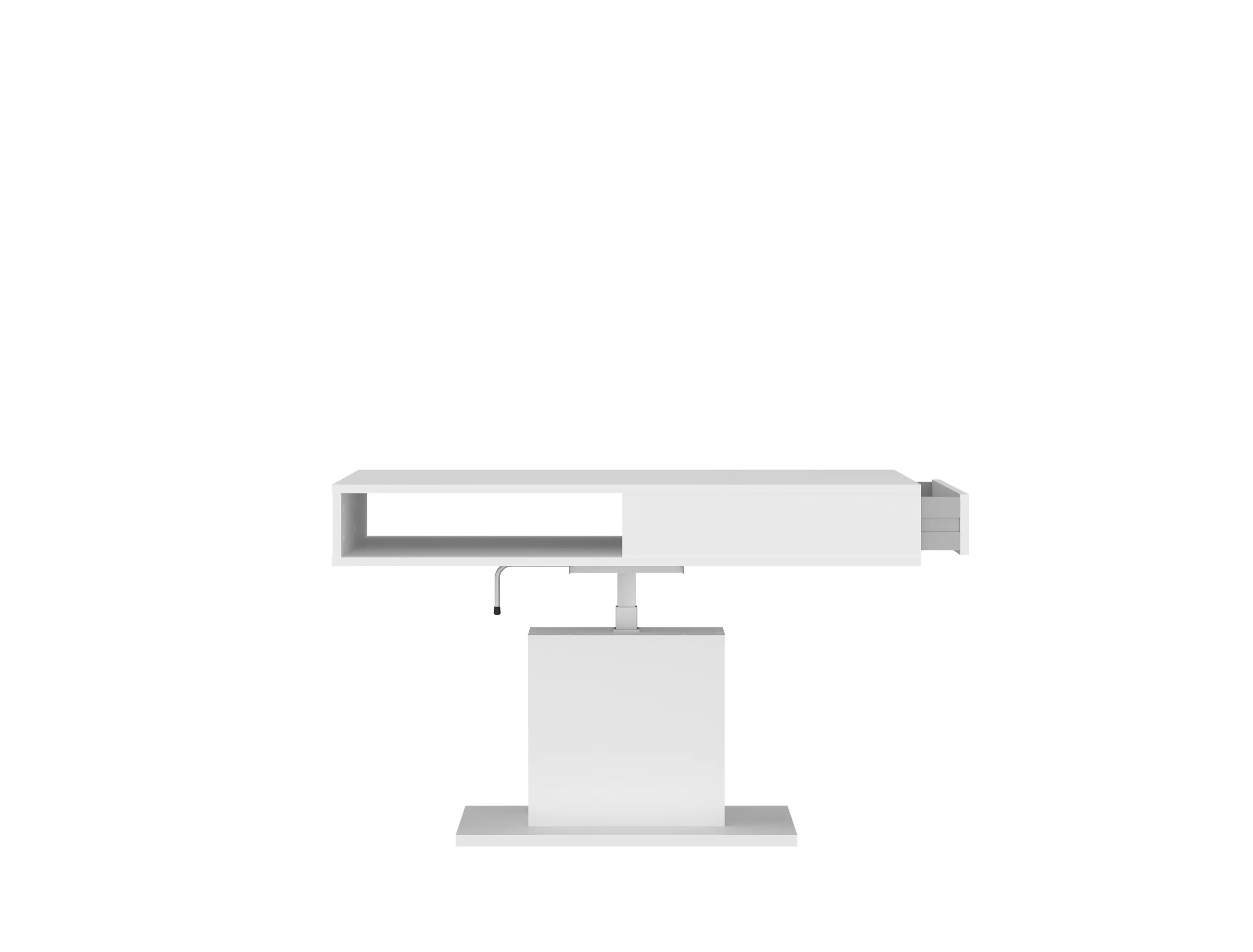 Ławostół z podnośnikiem, 1 szuflada, 1 półka CORTADO SZ65xD110xW60(80) biel alpejska CRTT04