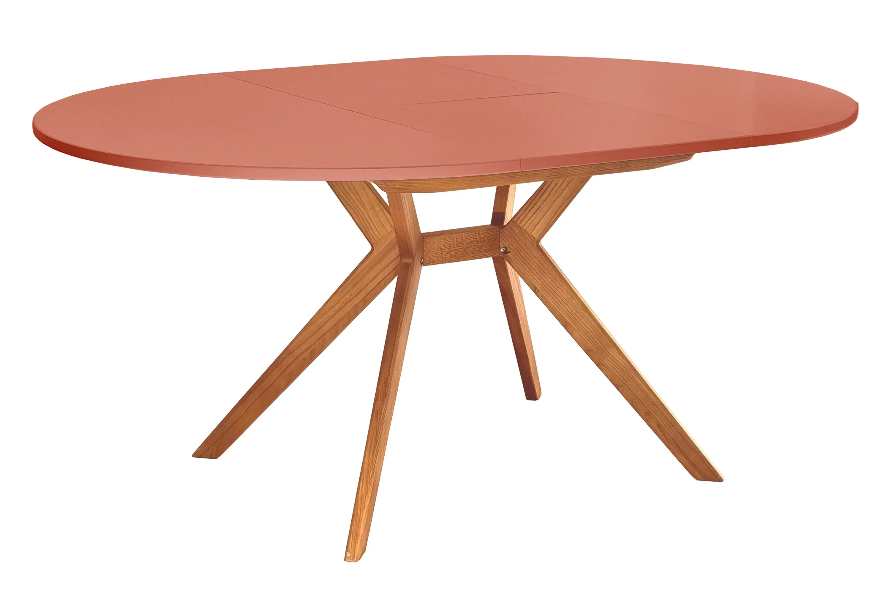 Okrągły stół rozkładany BUJU FI 110-160cm koralowy dąb - RGBTBR_16_OAK