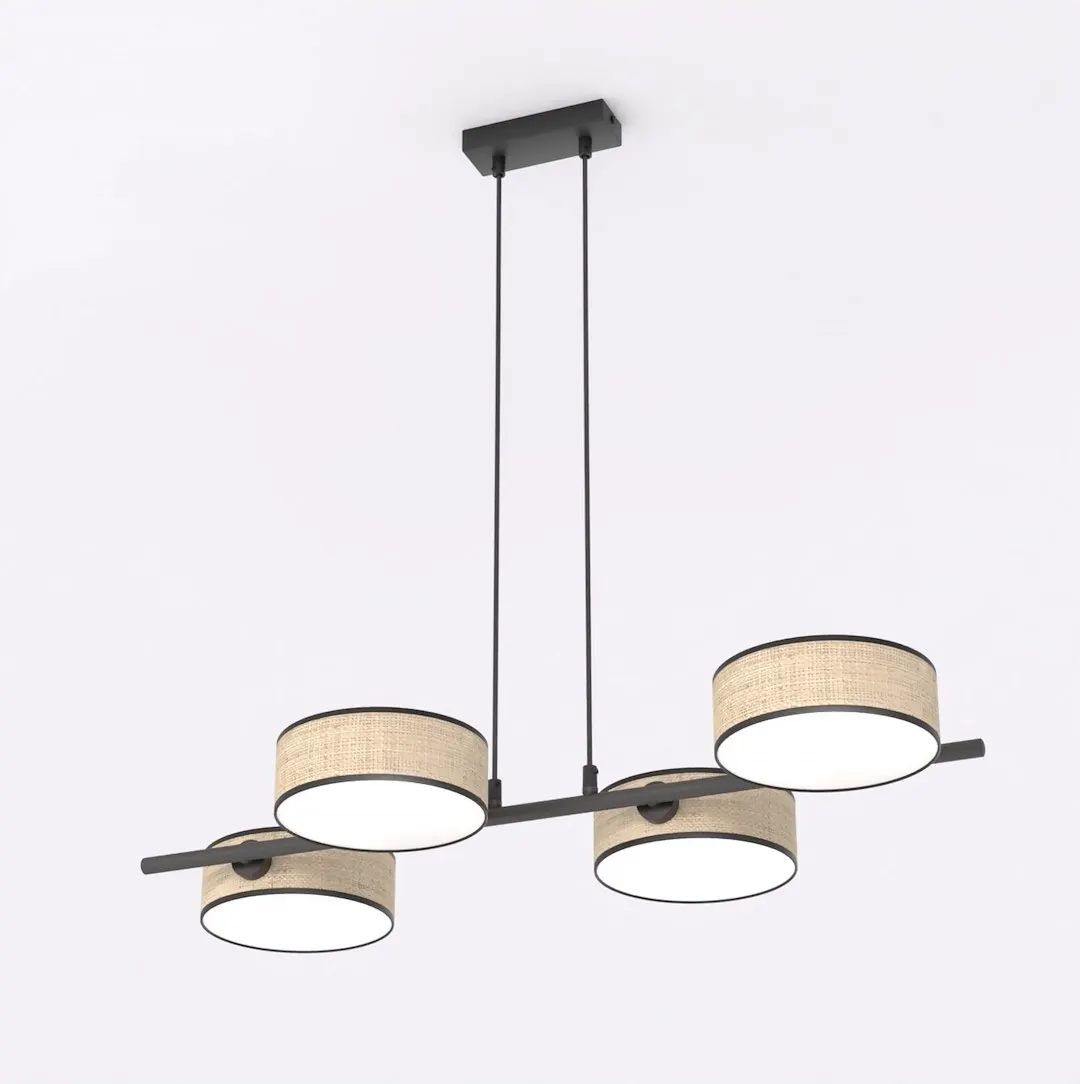 Lampa wisząca DRUMZ 4 abażur rattan — zdjęcie 2