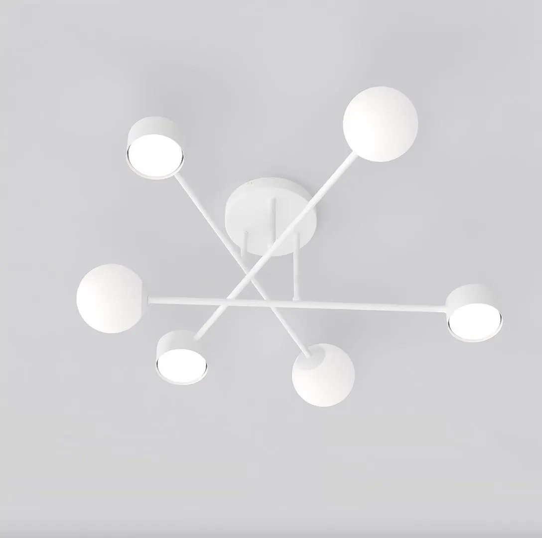 image lampa sufitowa, metalowa, biała, lustra, kinkiet