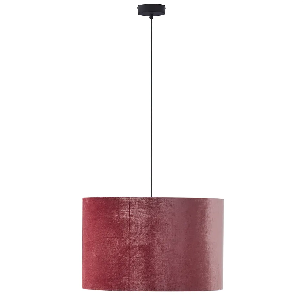 Lampa wisząca TERCINO różowa na czarnej podstawie i przewodzie okrągła złota wewnątrz 170x50cm