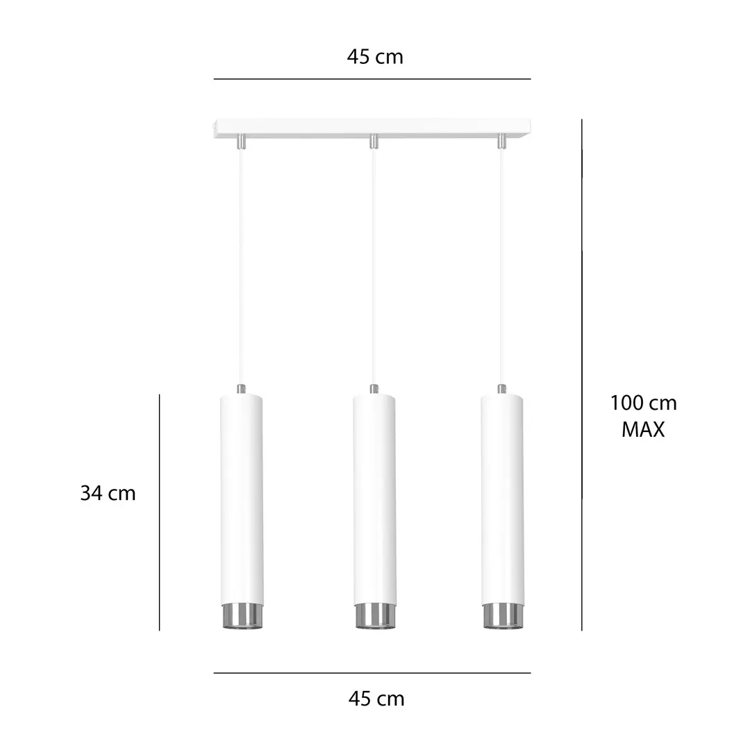 Lampa wisząca KIBO 3 biały chrom — zdjęcie 8