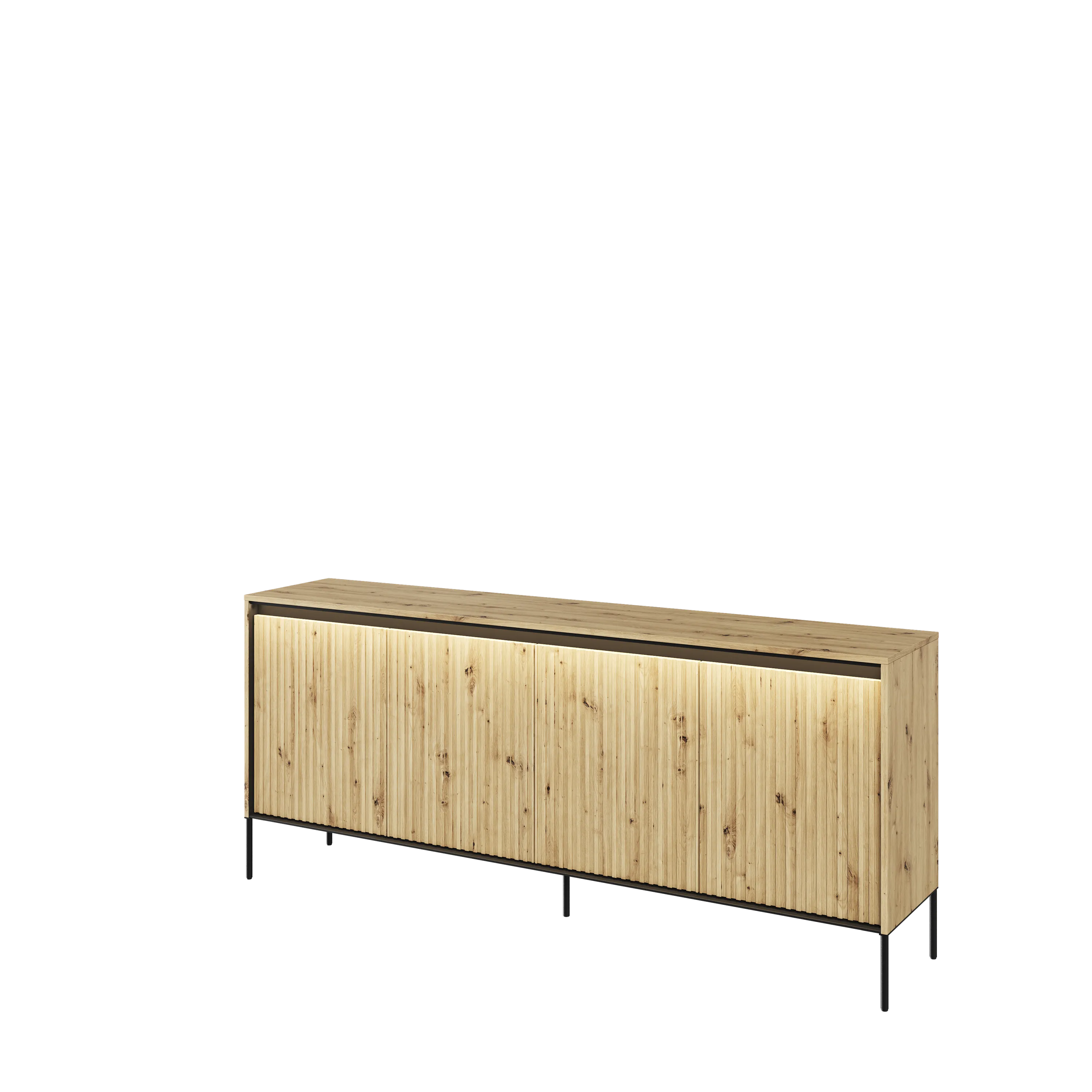 Komoda z oświetleniem TREND TR-04 4D 193cm dąb artisan/czarny - TR4DAC-V2