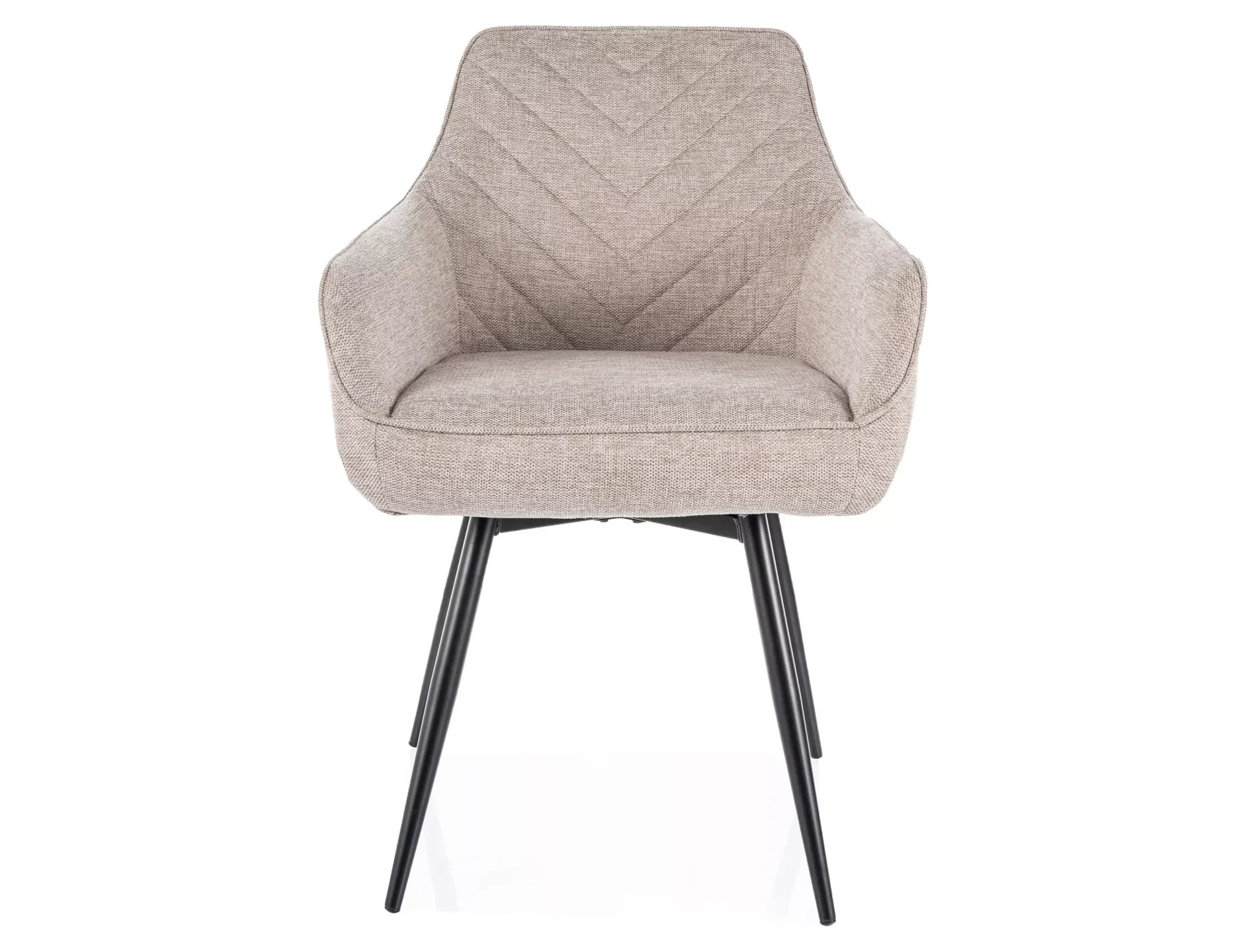 Krzesło obrotowe tapicerowane SERVIO BREGO 31 pikowane jasny beż czarne nogi - SERVIOBRCJBE