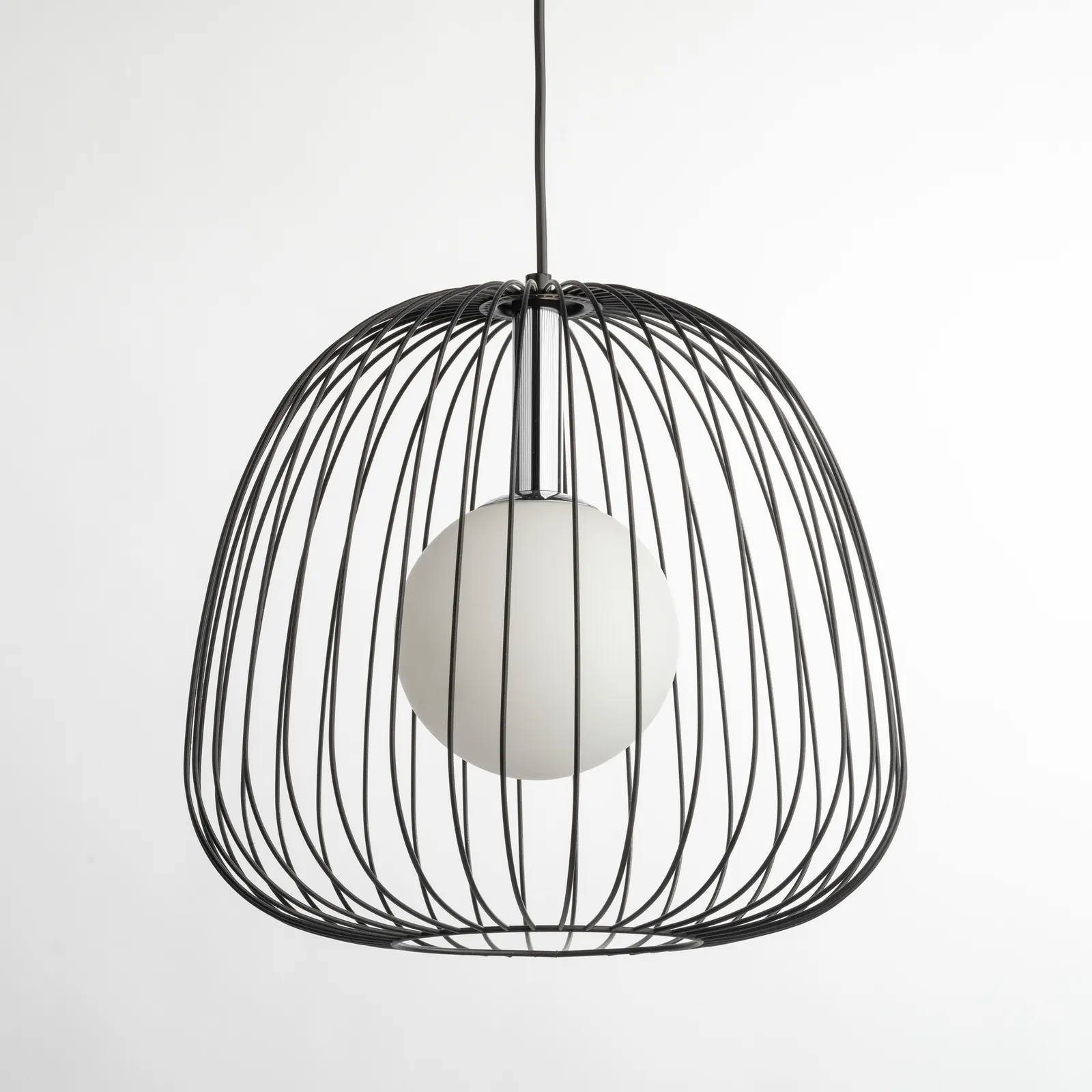 Lampa wisząca BELL 1 M czarno-srebrna - SI_40723