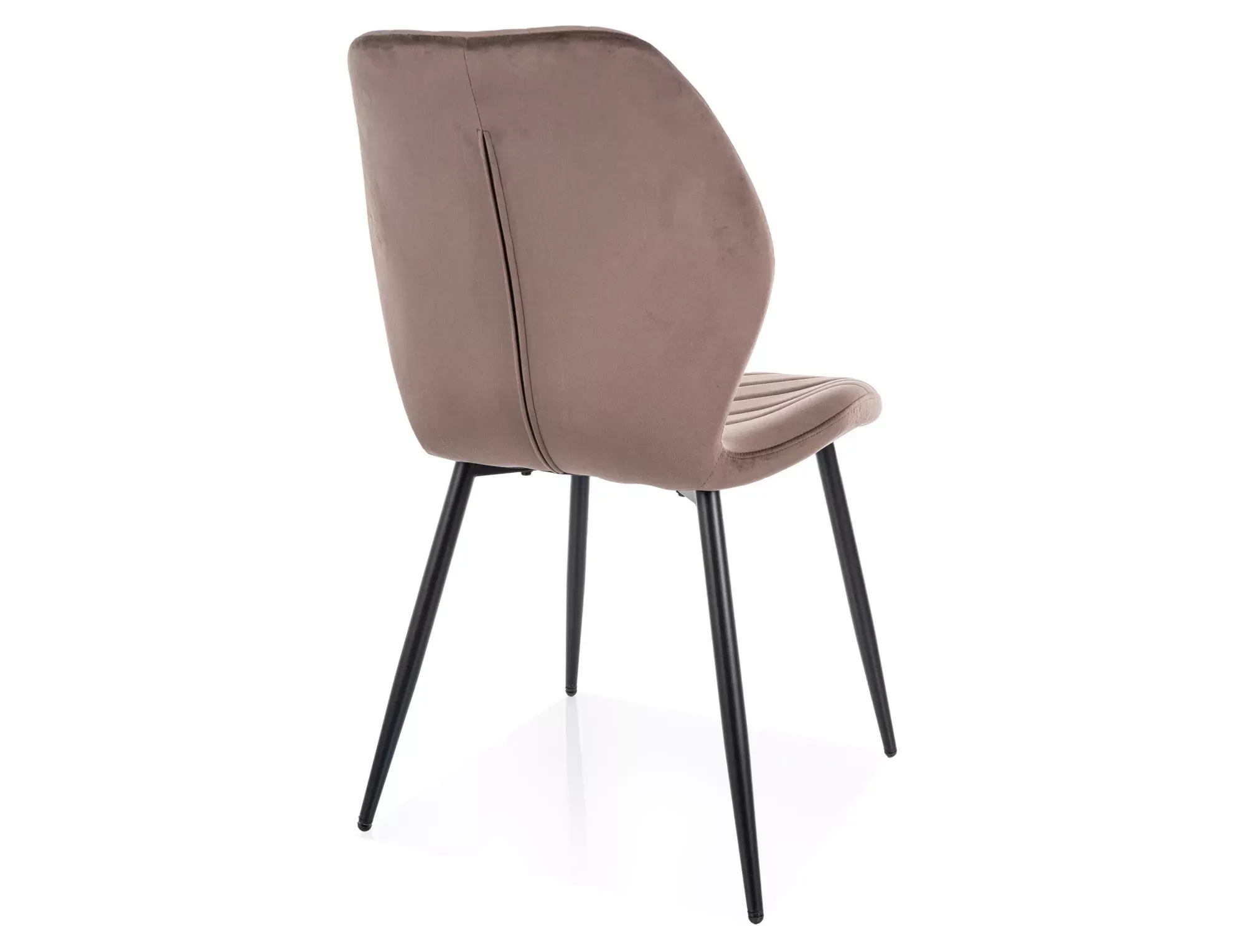 Krzesło tapicerowane MIKE VELVET pikowane cappuccino/czarne nogi - MIKEVCCA