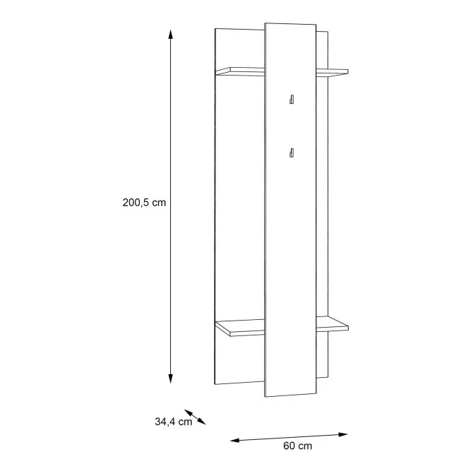Panel ubraniowy CLIF 60x200 cm old wood vintage - COMD701-C546