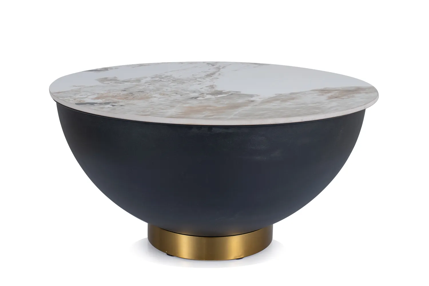 Stolik kawowy okrągły CYPRUS A BIAŁY/CZARNY FI 73X37