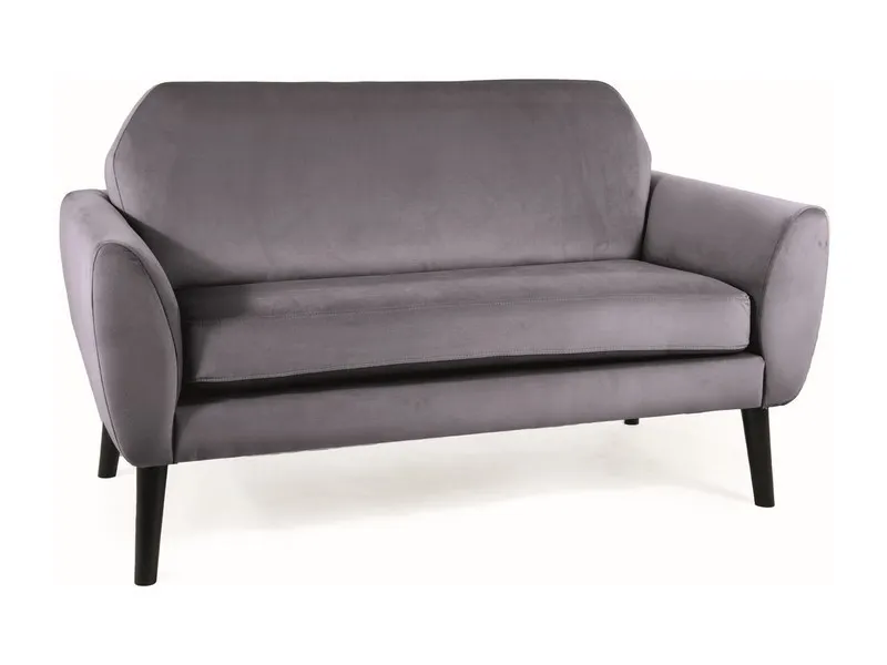 Sofa dwuosobowa MENA VELVET Bluvel 14 szara wenge