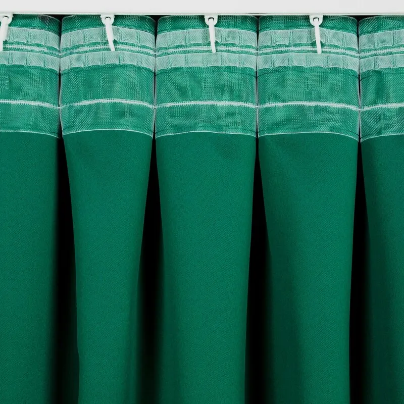 ZASŁONA GOTOWA MILAN NA TAŚMIE 140 X 300 CM CIEMNOZIELONY - EU_390147