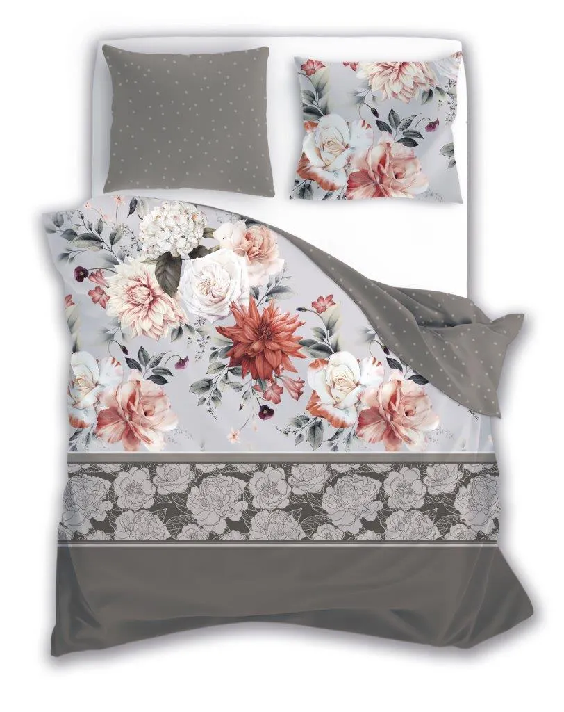 Pościel komplet PURE SATEEN 007 satyna bawełniana 160X200+2x70X80 szary Meble, Łóżko, Prześcieradło