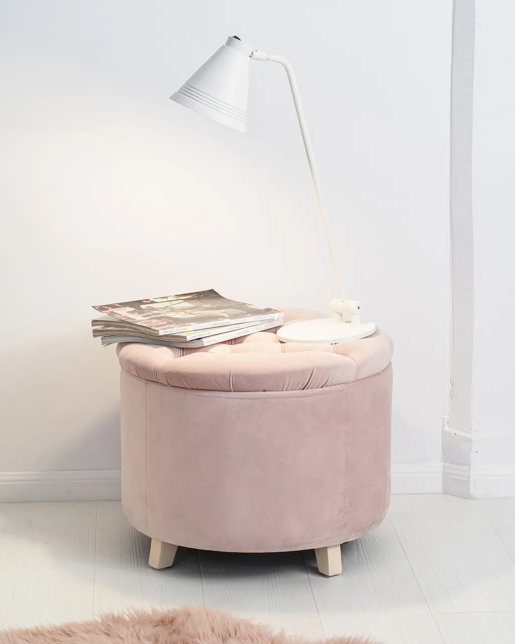 Lampa biurkowa AVALONE metalowa biała regulowana 55 cm - 8000