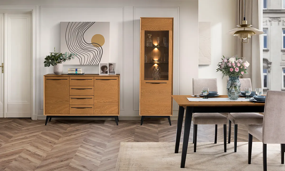 Stół rozkładany LAZURE 40 dąb karmelowy, czarny 160(240)x80x76cm - TH-100-1774