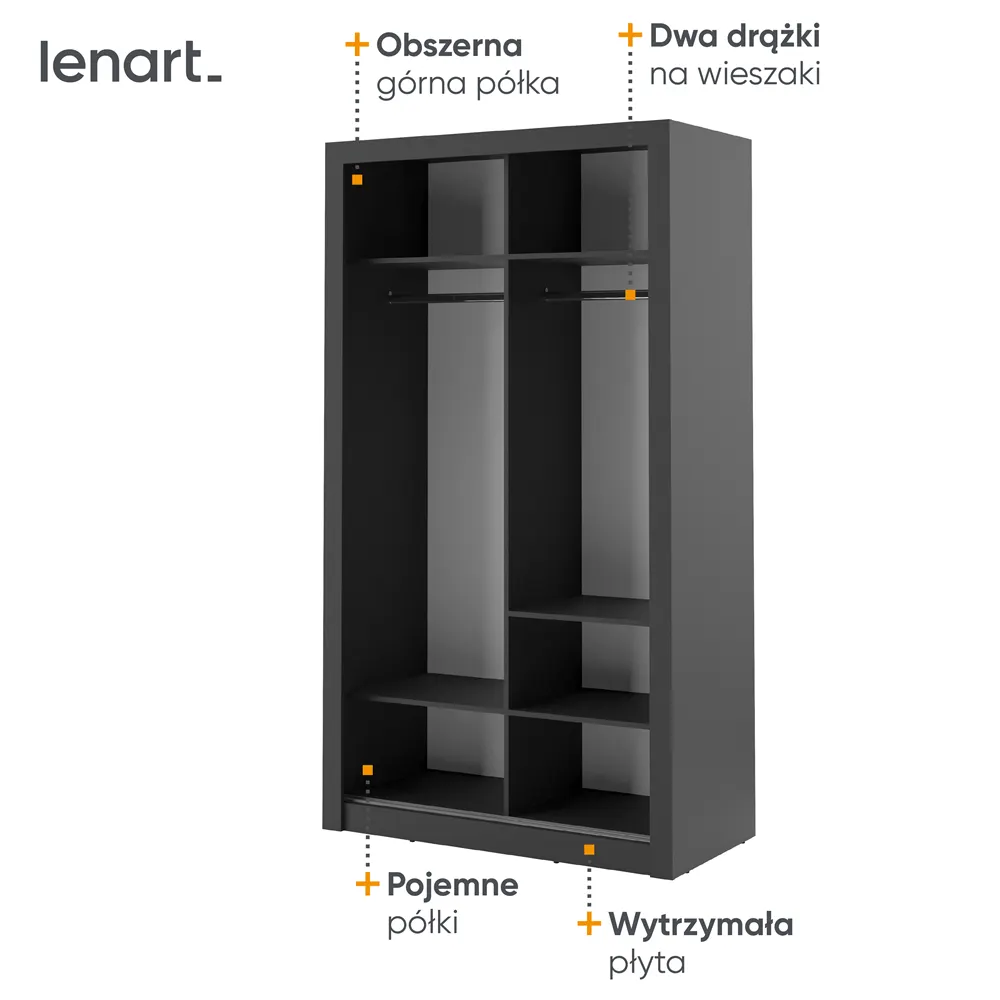 Szafa 2-drzwiowa ARTI AR-06 120cm czarna - AR6C