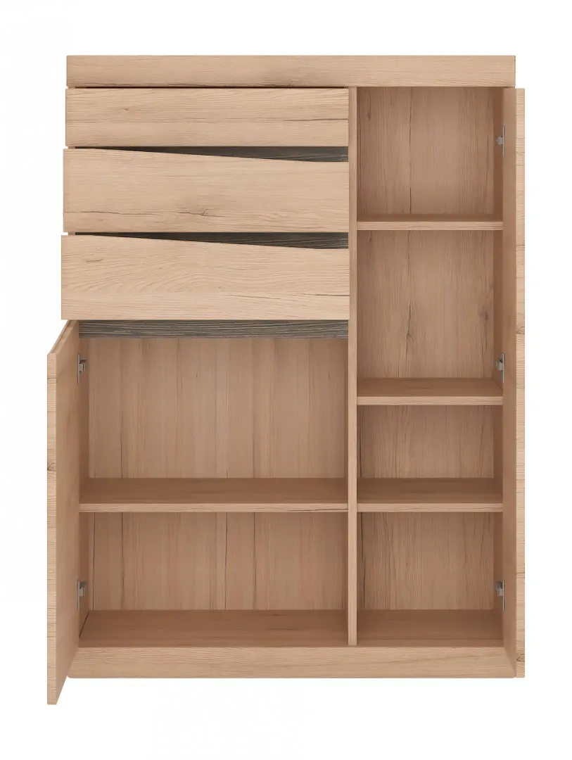 KOMODA 2-drzwiowa z 3 szufladami SUMMER TYP 33 Dąb Sanremo jasny, Arusha - 6003005000358