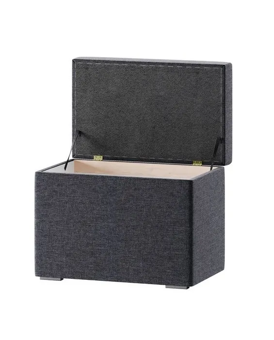 Pufa w tkaninie LUCCA 10 otwierana szara 52x41x32cm - TH-105-0002