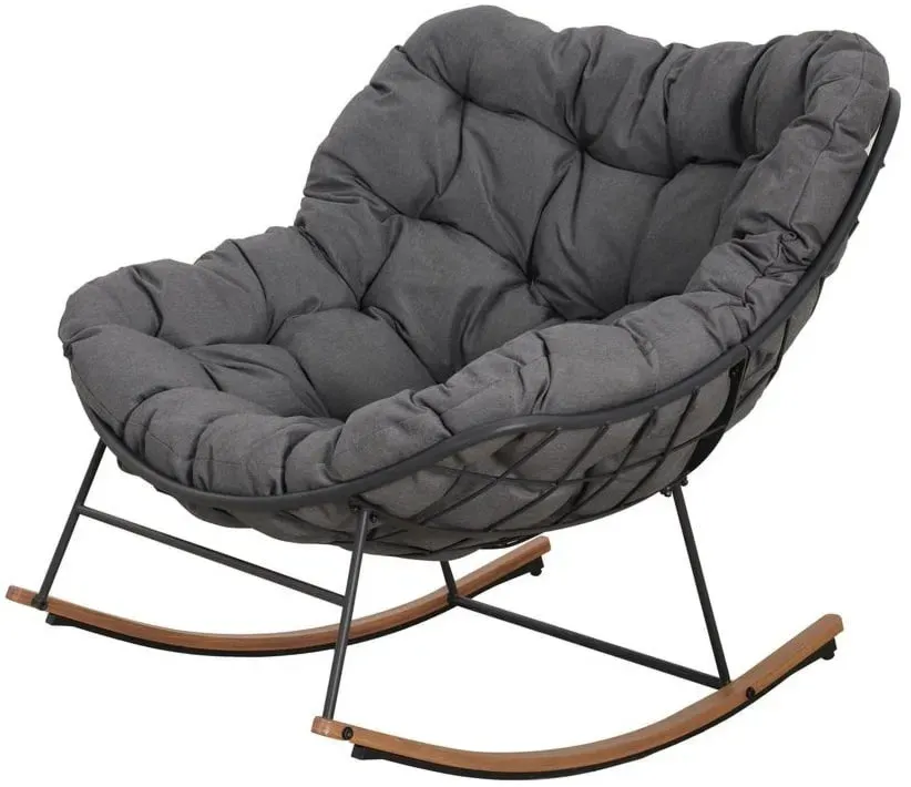Fotel ogrodowy bujany RONDA ciemnoszary