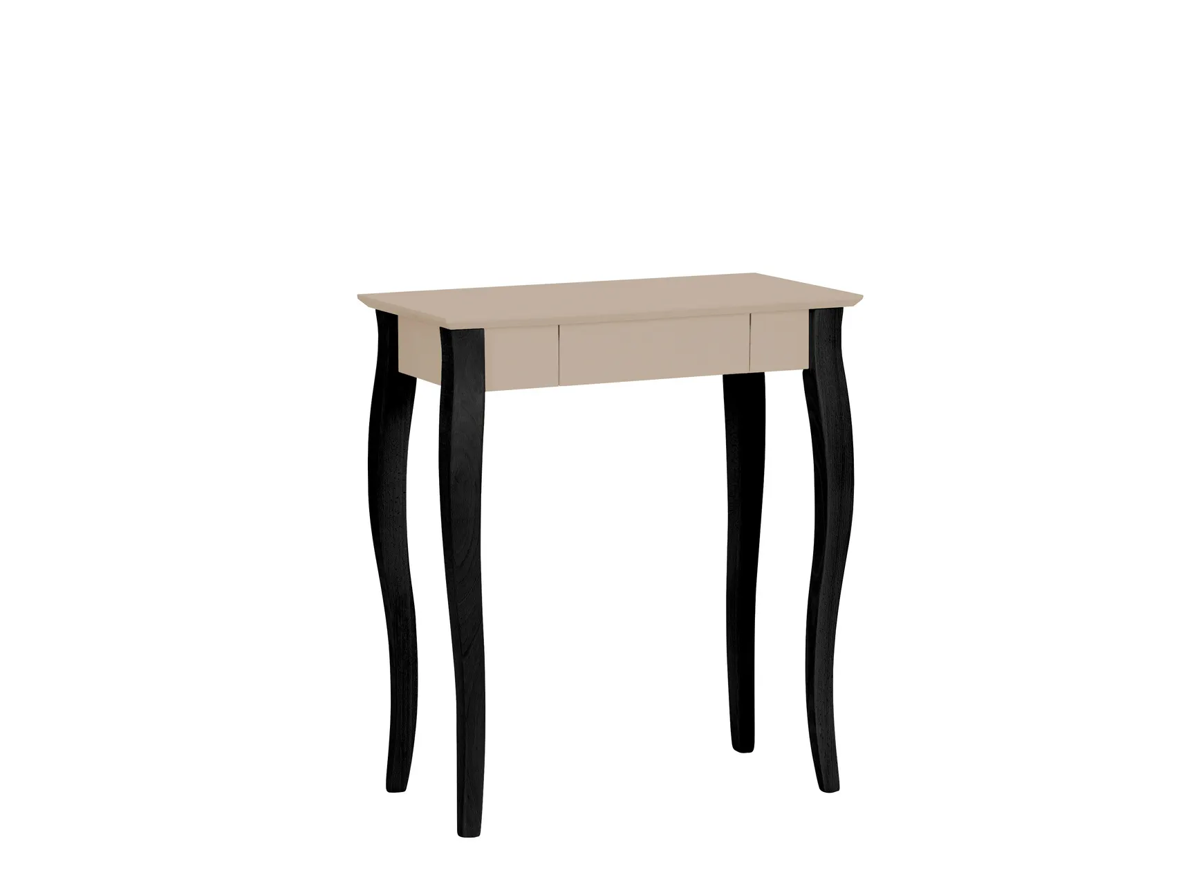 Biurko z szufladą LILLO 65x40 beżowy blat/czarne drewniane nogi
