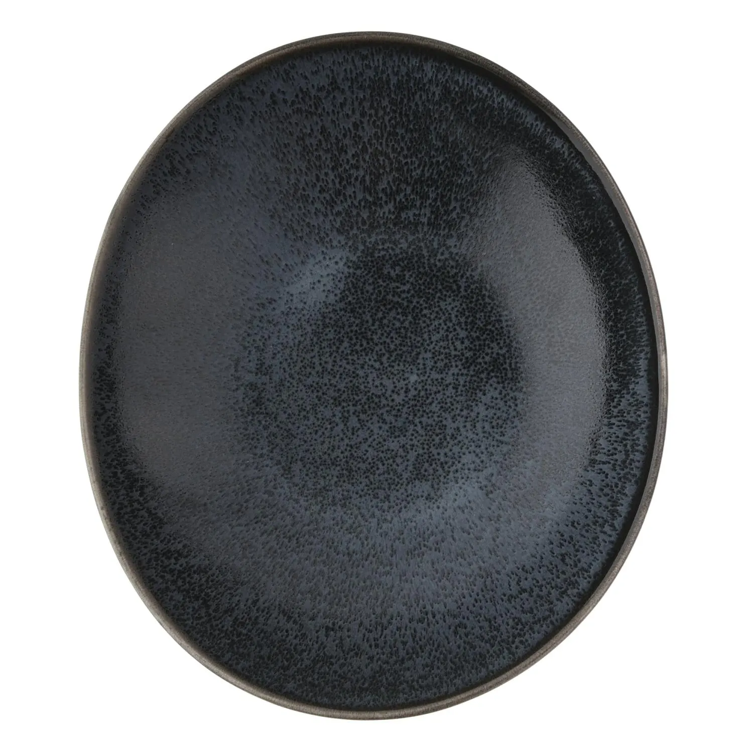 image talerz, czarny, ceramiczny, okrągły, glazurowany