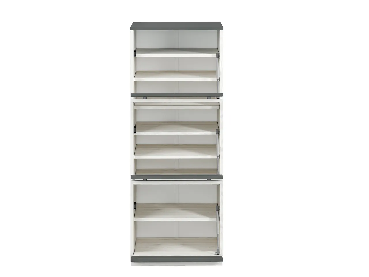 Szafka na buty HYGA 05 wysoka sosna śnieżna, antracyt 50x125x34 — zdjęcie 3