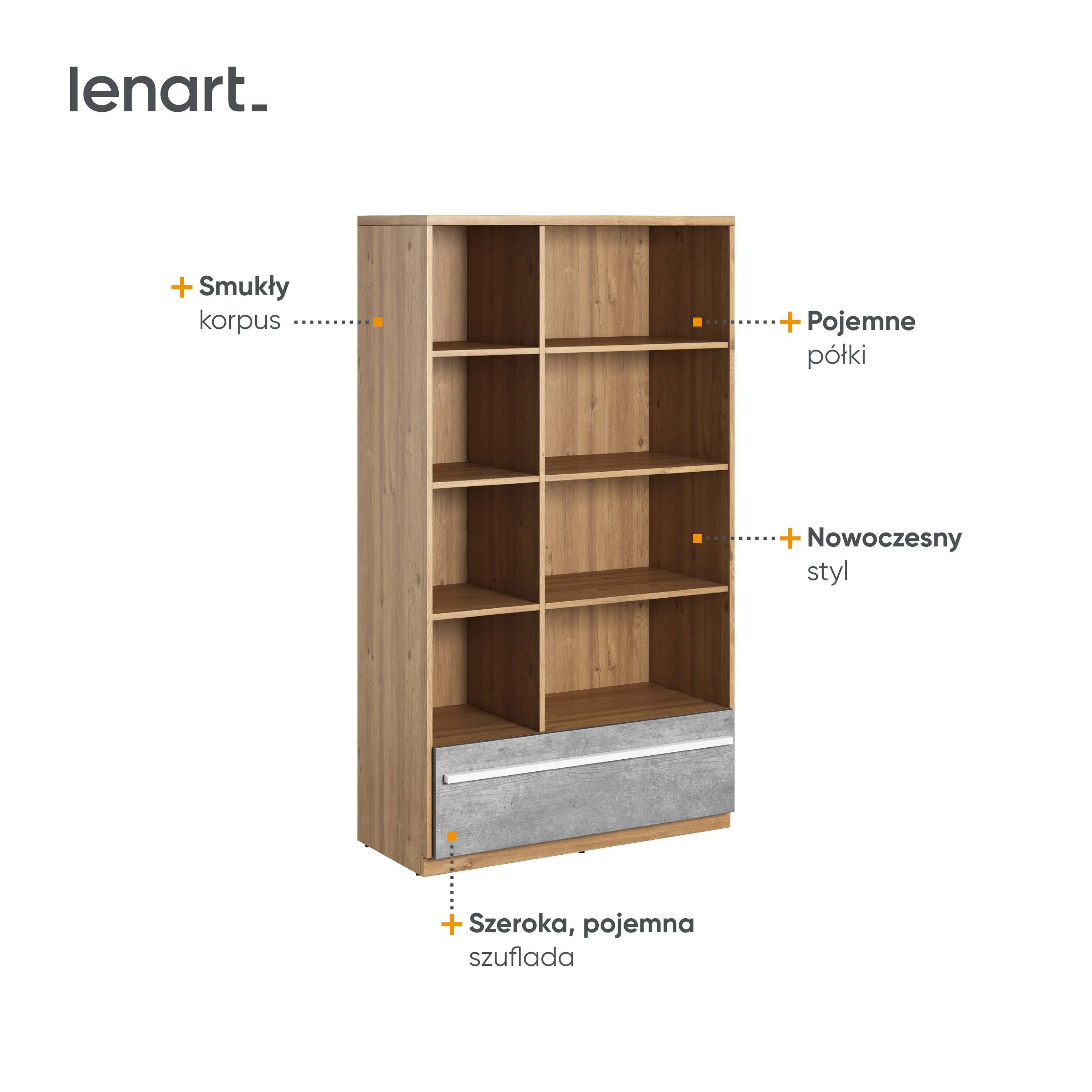 Regał Plano PN-03 dąb nash - PN3DBB