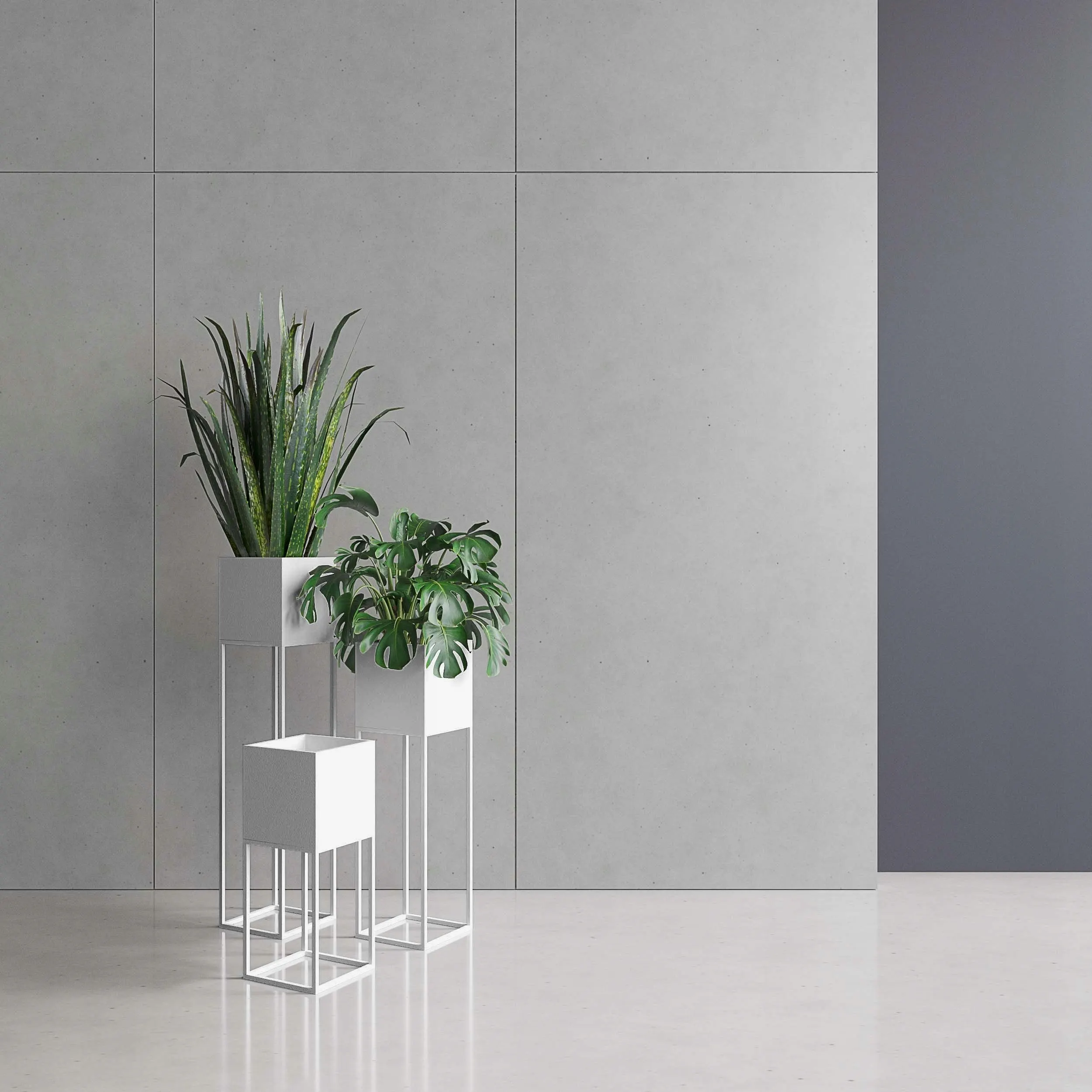 DONICZKA-osłonka na donice metalowa LORIENT M srebrna - LD_TZ000074