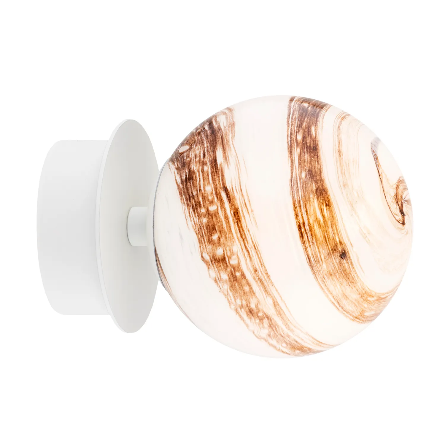 Kinkiet / Plafon FABIO biały biało-brązowy marmur 16x12cm