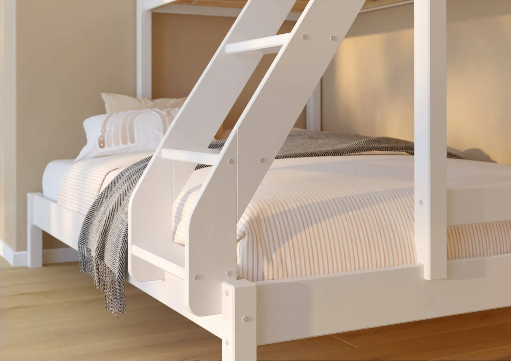 Łóżko piętrowe 3-osobowe TRIPLE białe - LPTRIPLEBIA