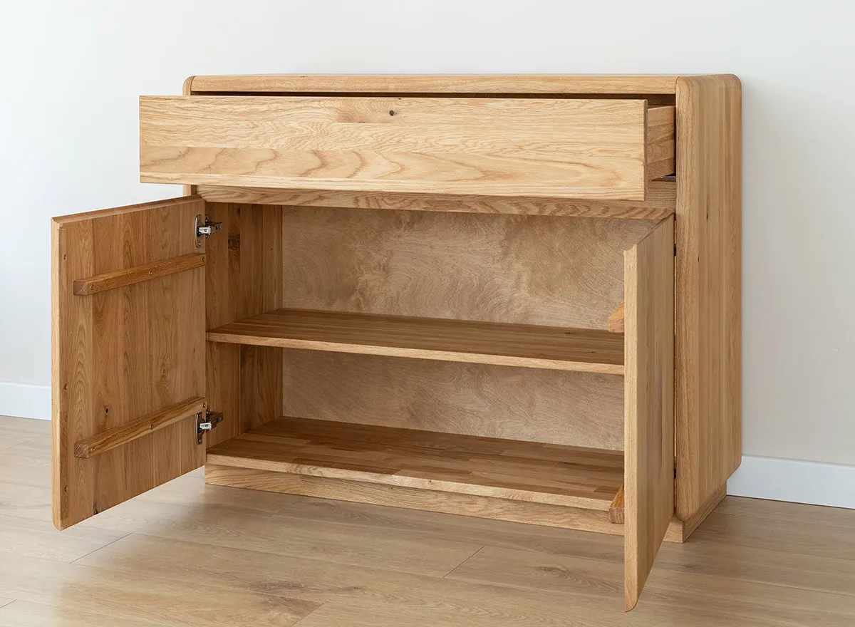 Komoda dębowa 2-drzwiowa z 1 szufladą RONDA Dębowy Sen dąb olejowany - ZIKOM1_1.2