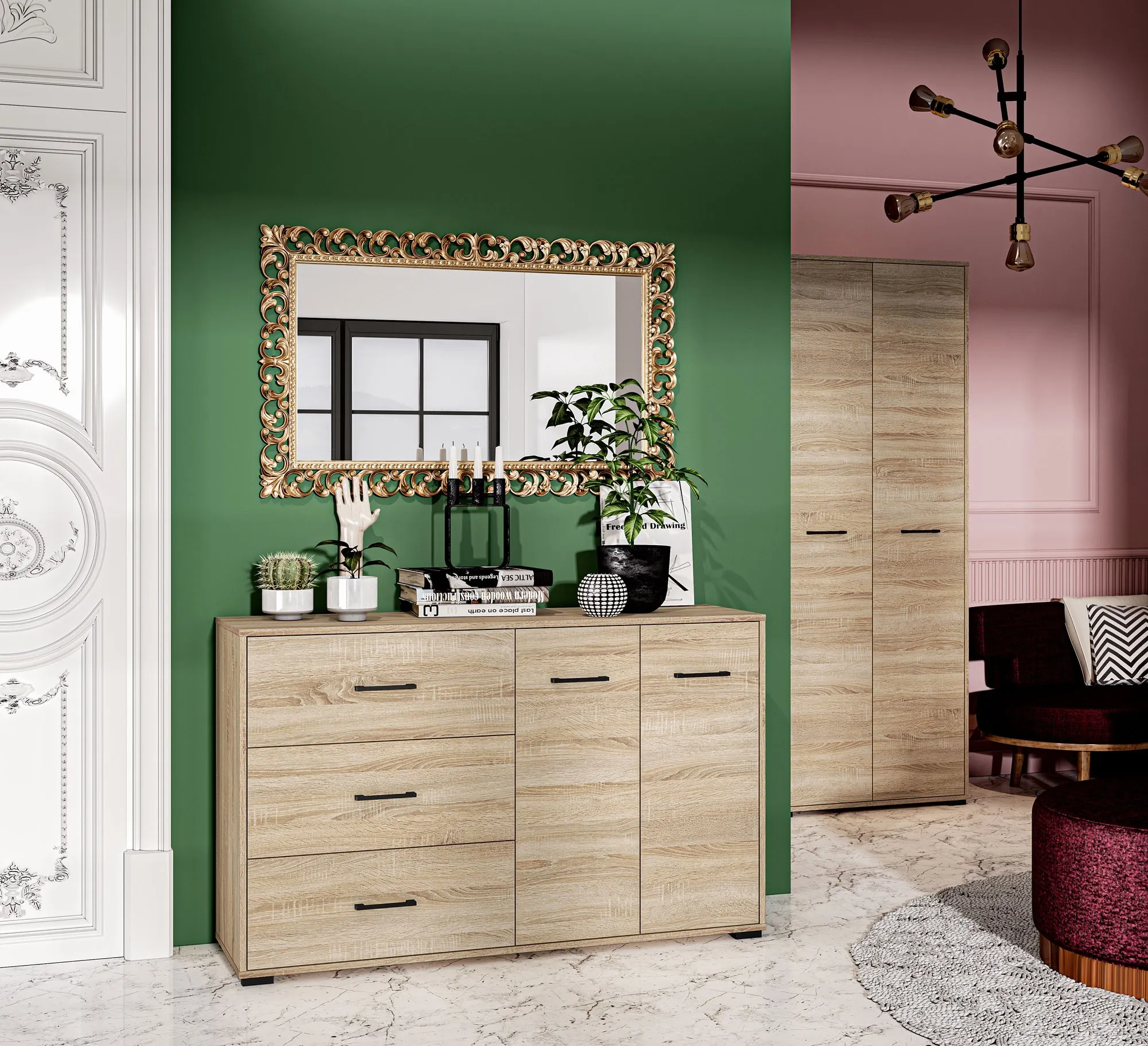 Szafka na buty CARO 10 Sonoma jasna 90x80x34 - 1CARO10-001