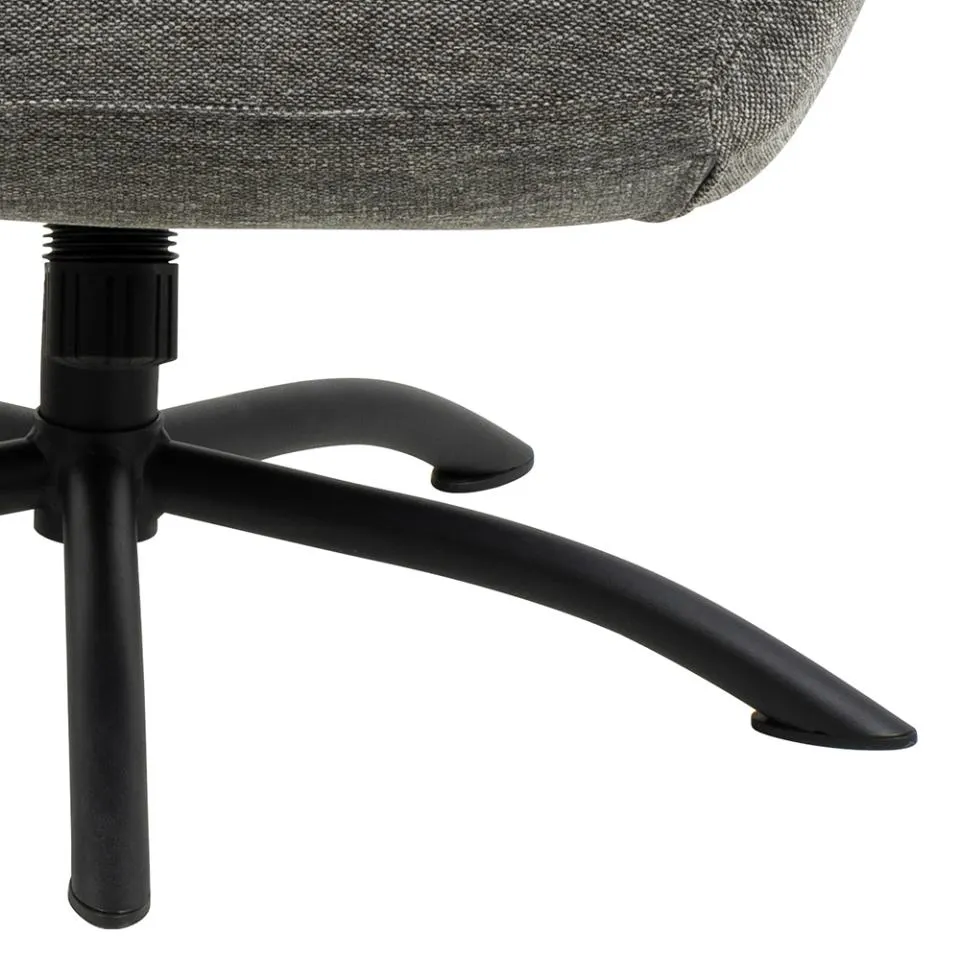 Fotel Sally z podnóżkiem Antracytowy Obrotowy - 0000094071