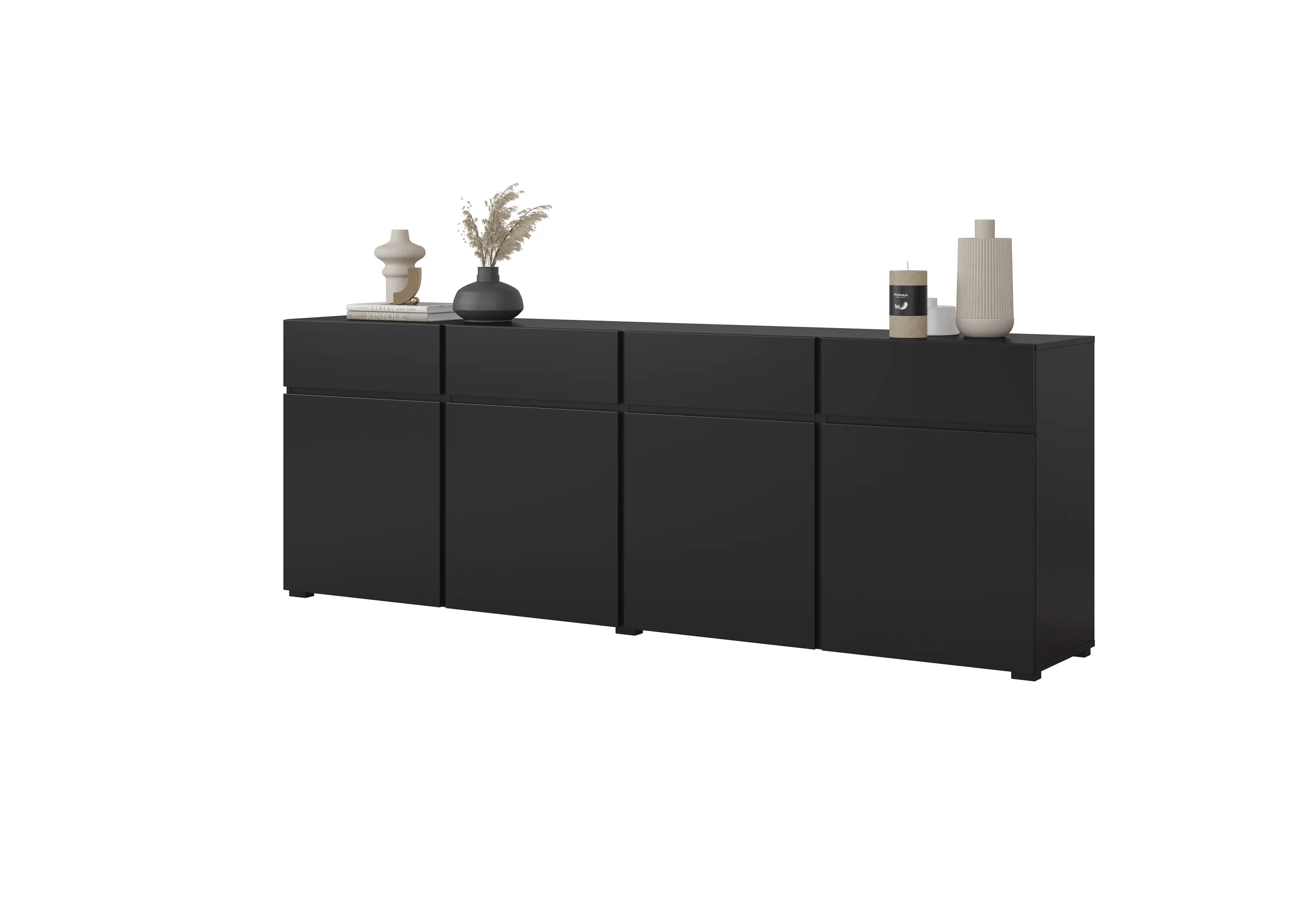 image komoda, czarna, korpus, szafki, mebel