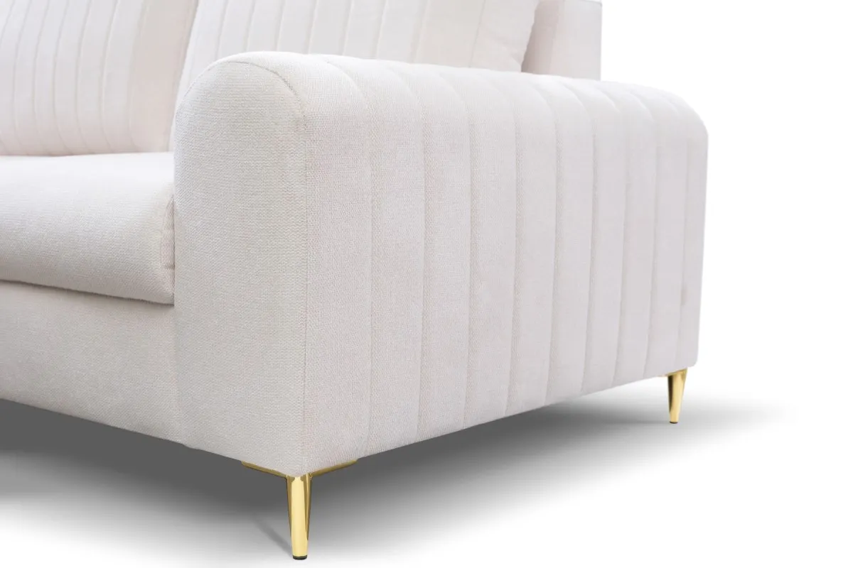 Narożnik rozkładany z pojemnikiem MONACO LOFT 251 cm lewy kremowy