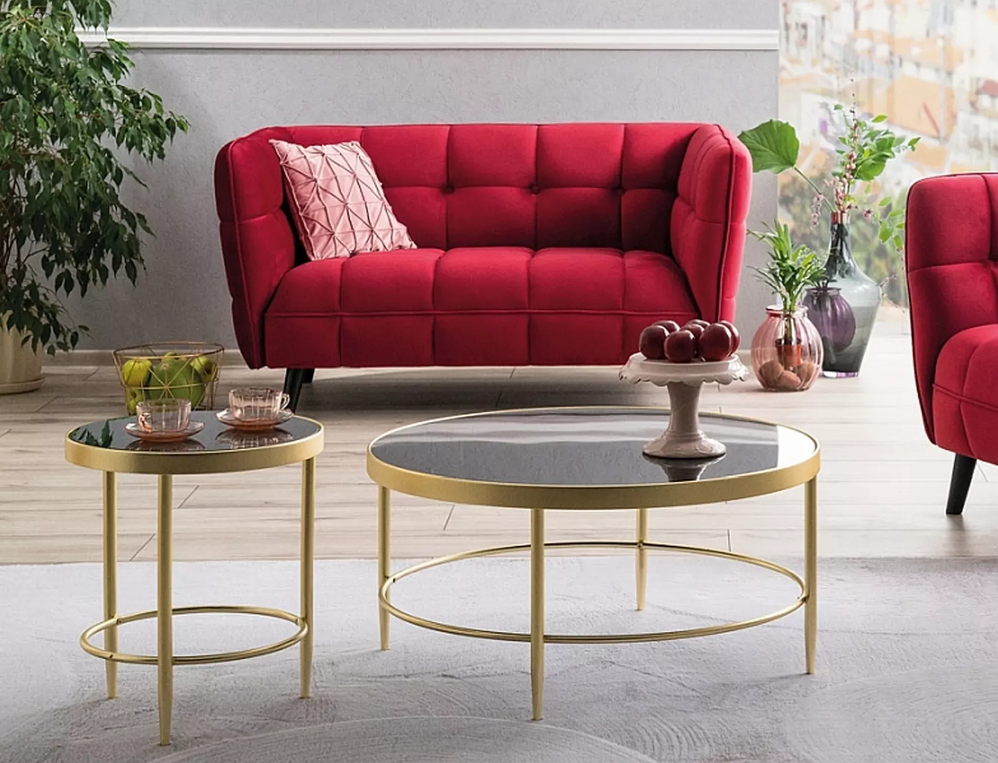 Sofa CASTELLO 2 VELVET Bluvel 59 bordowa wenge - CASTELLO2V59