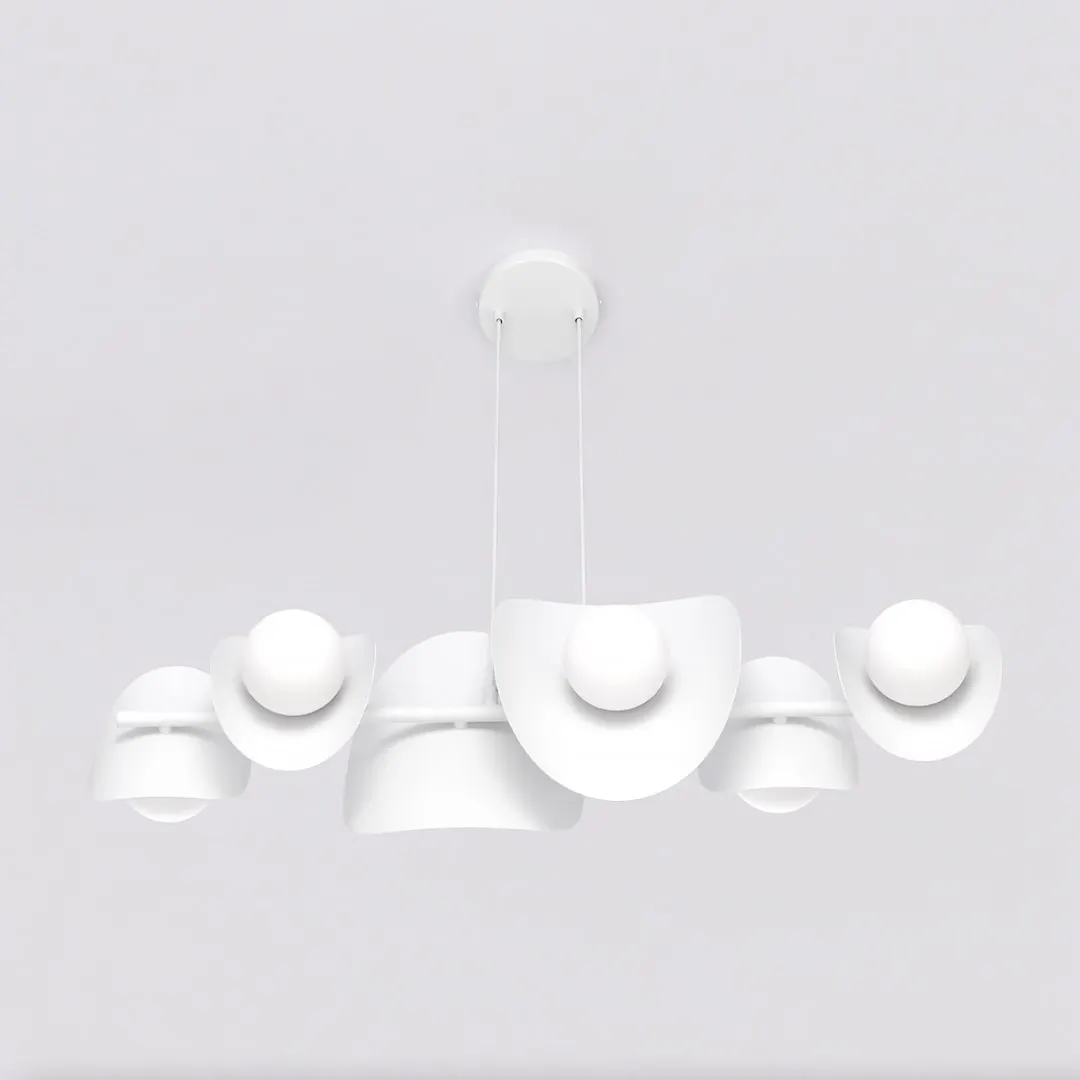 Lampa wisząca metalowa ELEMENTI 6 biała - 1492/6
