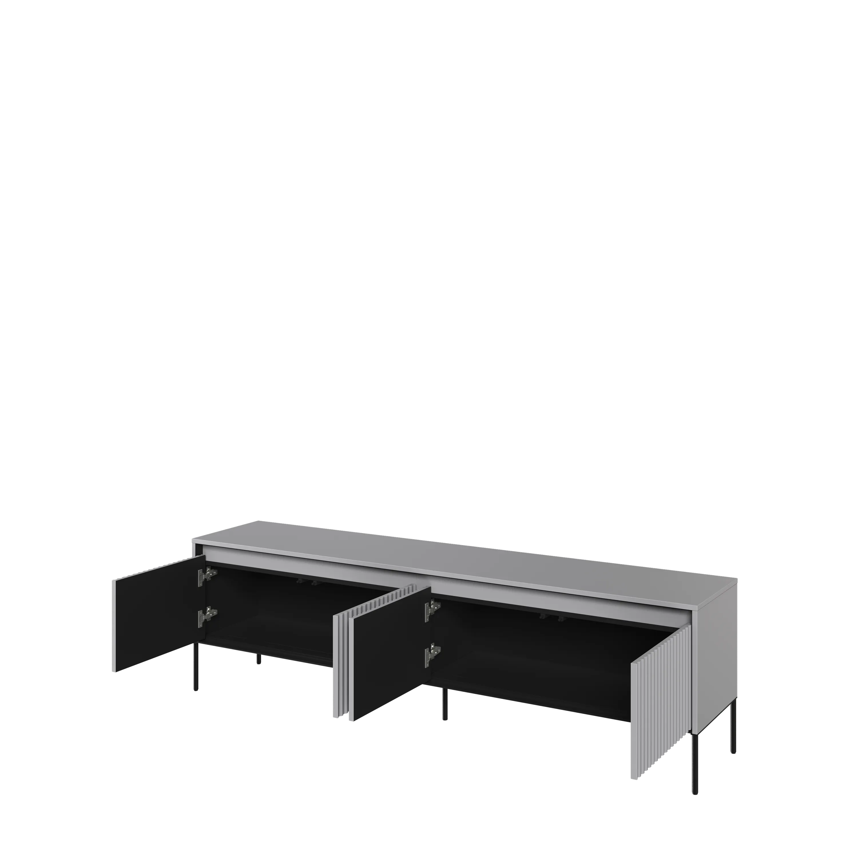 Szafka RTV z oświetleniem TREND TR-06 4D 192cm szary/czarny - TR6SC-V2