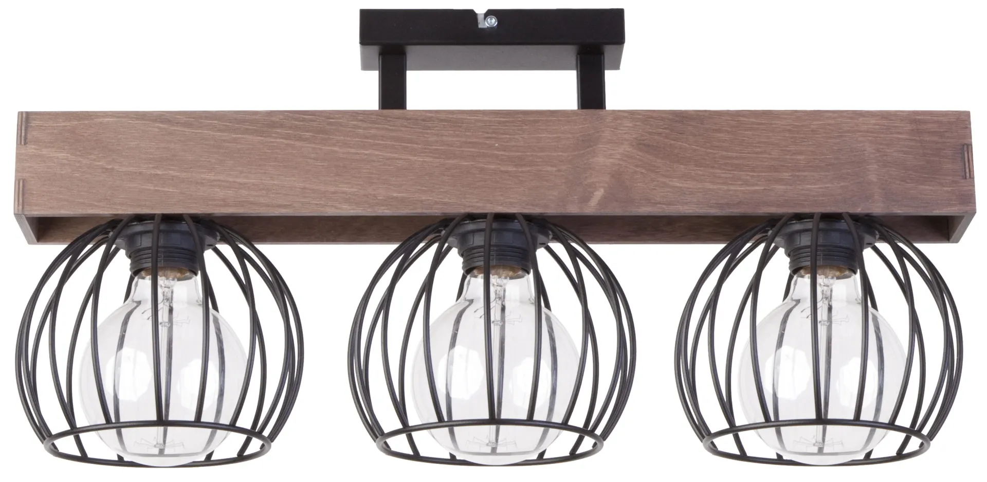Lampa sufitowa/plafon MILAN 3 czarno-brązowy