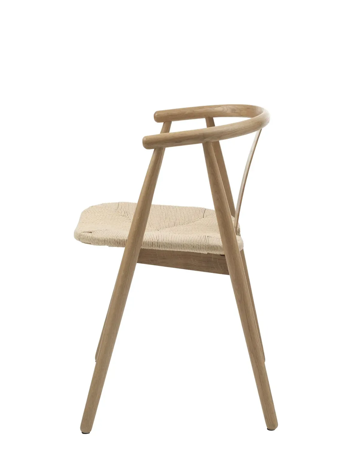 Krzesło drewniane okrągłe RELATE z podłokietnikami naturalny - UN_49560000