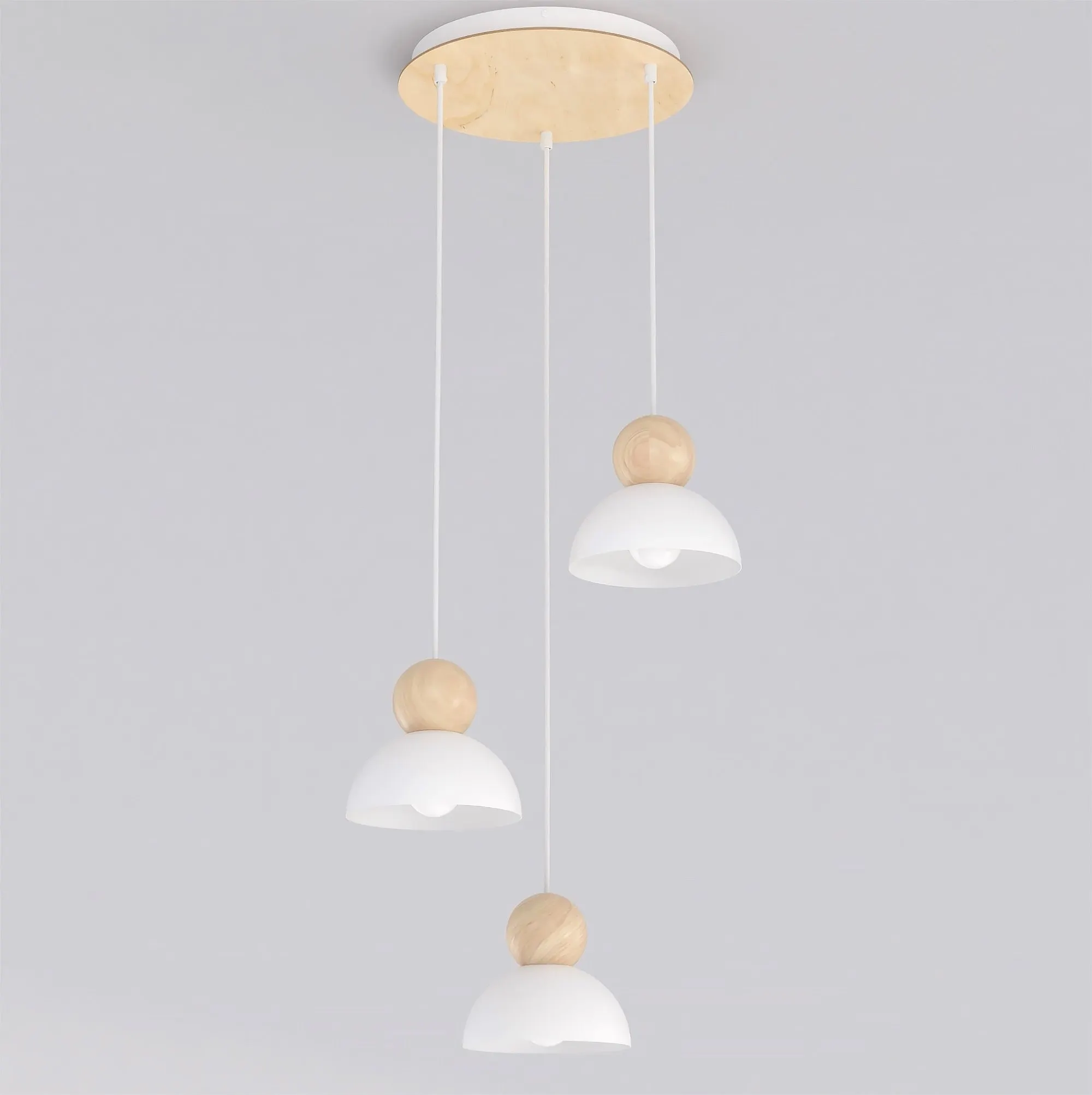 Lampa wisząca KAKI 3Prem biały naturalny