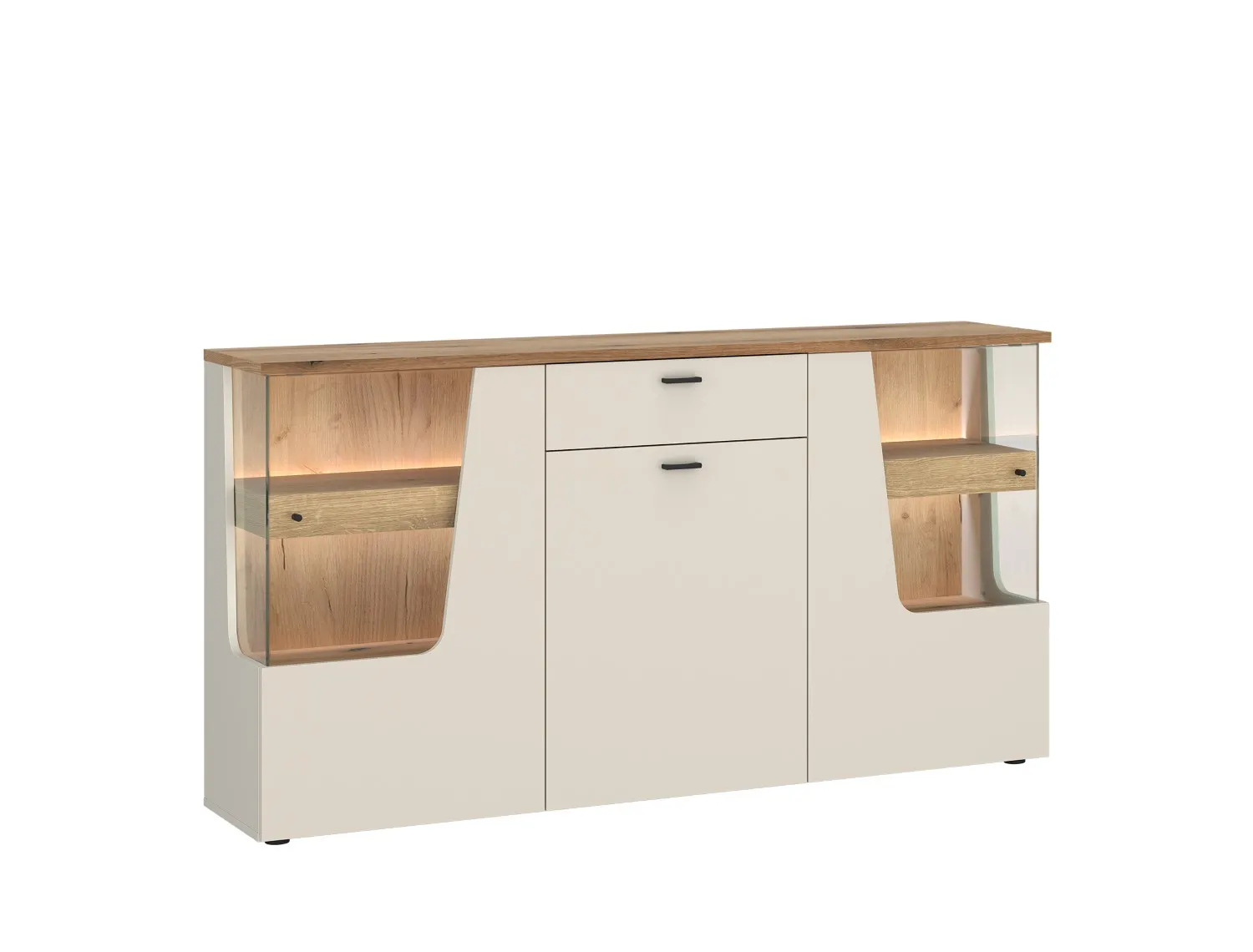 Komoda 3-drzwiowa z szufladą CUT OUT | CTUK01 | cashmere dąb coast evoke Meble, Kredens, Szafka